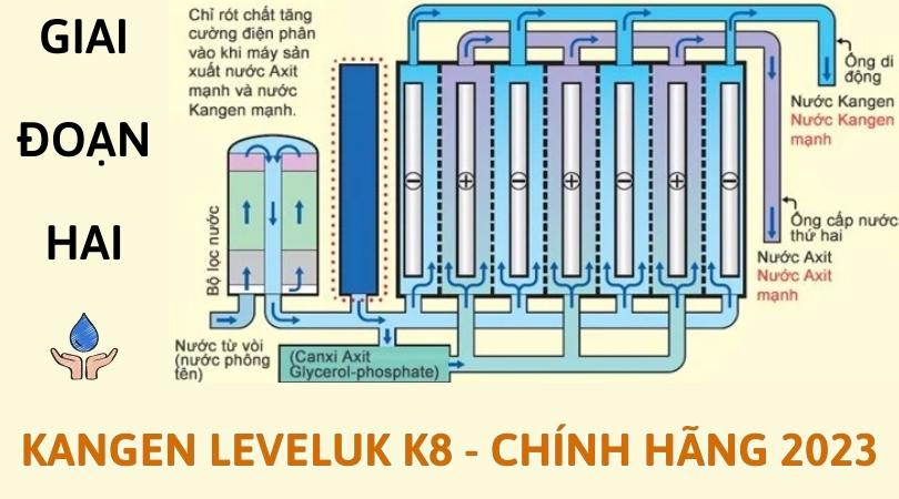Quá trình lọc 2 Máy điện giải ion kiềm Kangen LeveLuk K8 - Chính hãng 2023